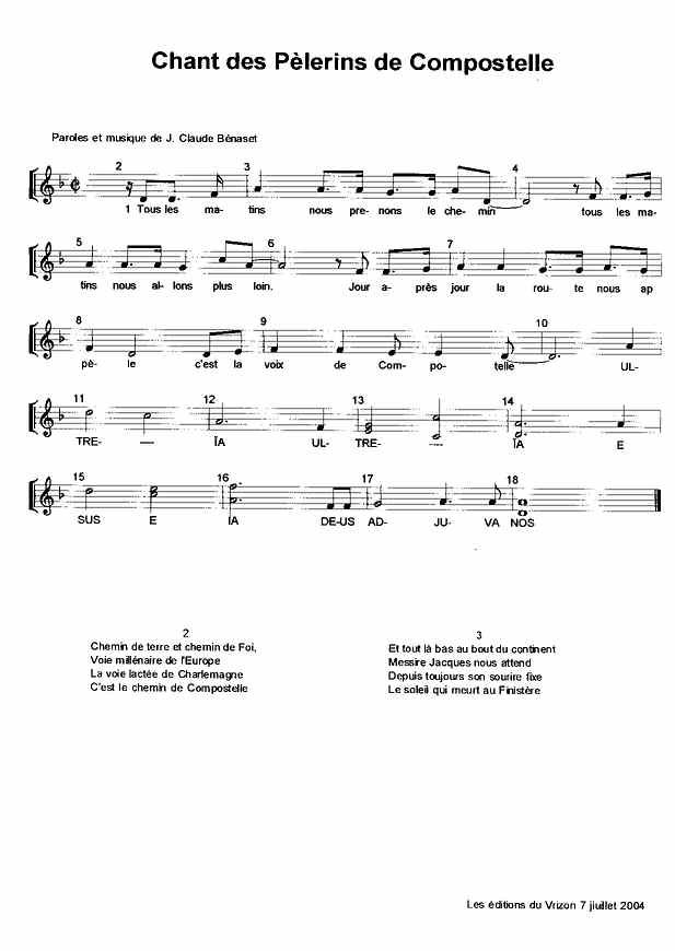 Chant des pèlerins de Compostelle
