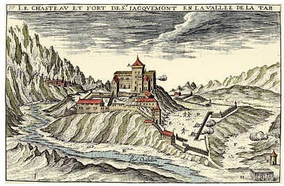 Le Château Saint-Jacques, gravure de Claude Chastillon 1600